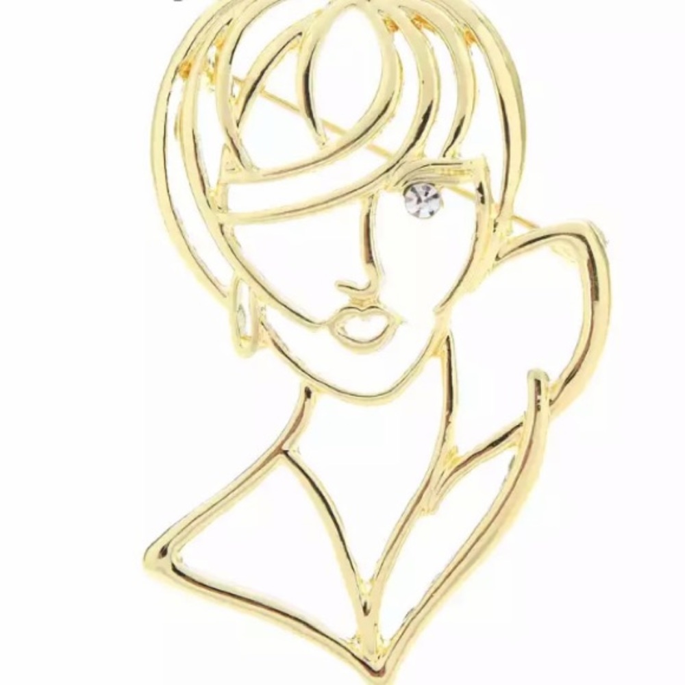 luxury fashion gold brooch pin